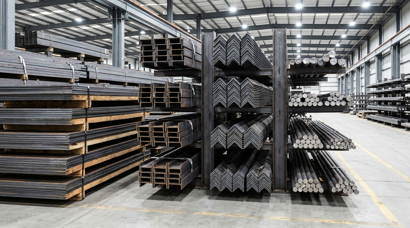 Steel plates, angles, and bars